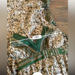 maxi dress silk blend in green paisley print made in India size small Photo 2