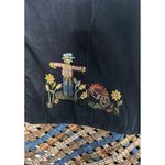 Vintage VJ Woman Vest Women 2X Navy Blue Embroidery Corduroy Vest Academia Retro Size XXL Photo 3