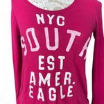 American Eagle Y2K Pink  Thermal Waffle Knit Long Sleeve T Shirt Size XL Mallcore Photo 1
