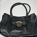 Tory Burch  Black Leather Shoulder Bag with Gold Accents Photo 1