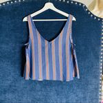 Salt Water Luxe Indigo Stripped Summer Women Top Size Small Blue Photo 3