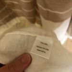 Garnet Hill  NWOT Women's Striped Linen Wrap Poncho Cream Brown One Size Photo 3