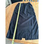 Black Elastic Waist Midi Skirt With Drawstring & Back Slit Photo 9