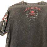 Affliction VERY RARE  Grey Black Red Faded wash biker motorcycle skull crossbones wings goth grunge punk graphic tee tshirt top American Motor Club Fast Racer #jessepinkman Photo 4