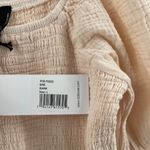 Bobi Blouse Large Smocked Bare Light Peach NWT Long Sleeve 100% Cotton Stretch Photo 5