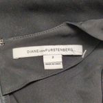 Diane Von Furstenberg DVF Black Long Sleeve Satin Waist Elegant Kyara Romper Playsuit Size 2 Photo 5