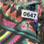 l*space L* Women’s S Black Multi Color Aztec Geometric Print Tie Front Bikini Top Photo 6