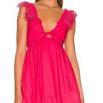 Peixoto Farrah Lace Trim Mini Dress Hot Pink Revolve 100%‎ Cotton Size L Size L Photo 0