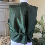 Vintage Rhoda Lynne 100% Leather Front Dark Green Vest Size L Size L Photo 4