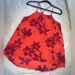Banana Republic  Tank Top Cami Blouse Bright Orange/Red W/ Purple Print SIZE S Photo 3