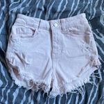Forever 21 Light Pink Distressed High Rise Denim Shorts Photo 0