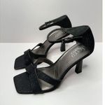 Franco Sarto  Sandals‎ Size 9 Black Leather Ankle Strap Square Toe Dress Heels Photo 2