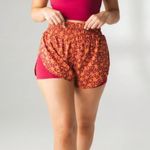 Vitality x Cosmopolitan Patterned Orange Women's Shorts Wildberry Workout Size L Photo 1