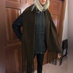 Echo Brown Ribbed Knit Fringe Scarf Photo 8