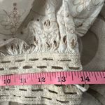 Venti 6 White Eyelet Sleeveless Top, with embroidered gold thread Size M Photo 8