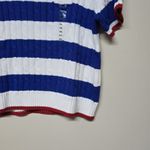 Ralph Lauren  Polo Cable Knit Short Sleeve Sweater Jumper Blue & White Stripe XXL Photo 1