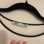 ZARA White Ribbed Long Sleeve Top with Black Accents Photo 2