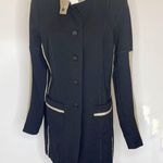 Airfield Button Down Long Sleeve Black Jacket Khaki Satin Trim M Size M Photo 1