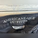 American Eagle Outfitters Woman’s Super Stretch Black Denim Skinny Jeggings Sz 4 Photo 2