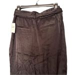 Anthropologie NWT  | Black Satin Tapered Leg Paper Bag Pants | 4 Photo 6