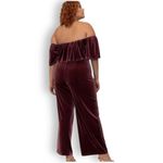 Eloquii Elements Off The Shoulder Velvet Jumpsuit size 14 EUC Photo 1