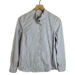 J.Crew  Ruffle Mock Neck Striped Button Down Blouse Photo 0