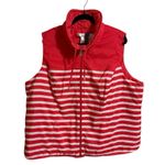 2X Christopher & Banks Women's Reversible Vest Coral White Stripe Full Photo 0
