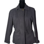 Loft Utility Jacket Womens Size M P Gray Distressed Grunge Cargo Commuter Photo 0