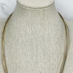 Chico's Multi Strand Wire Gold and Silver Tone Shimmer Pendant Necklace Photo 4