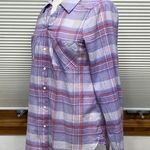 Joie  Blue Red Plaid Button Down Roll Tab Shirt Small Photo 8