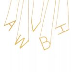 Gold Initial Pendant Necklace Letters A Photo 1