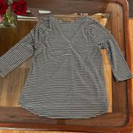 Anthropologie   Eri + Ali Ranier Black White Stripe Ribbed Wrap Top Photo 2
