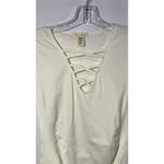 La Winner Cream Half Sleeve Crisscross Detail Body Suit Size M/L Size L Photo 3