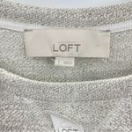 Loft Ann Taylor Metallic Sparkle Side Zip Crew Sweatshirt Top Cream Gray S new Photo 9