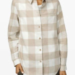 Lululemon  Full Day Ahead Plaid Shirt 4 Mojave Tan Nimbus‎ Flannel Soft #WX5-5 Photo 0