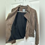 Athleta  Dark Brown Leather Jacket Photo 5