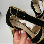 Diane Von Furstenberg  Black Suede Jodi Platform Strappy Stiletto‎ Heel Photo 7