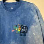 Disney  Stitch Hawaiian Aloha Spirit Jersey Blue Womens Medium Long Sleeve Photo 1
