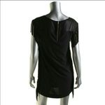 Anthropologie Cooper & Ella Leah Fringe Black Mini Dress Photo 4