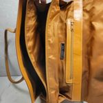 Kate Landry  Shoulder Bag Womens Medium Genuine Leather Tan Buckle Flap Photo 10