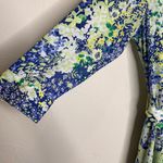 Talbots NWOT Sz 8 Floral Cotton Shirt Dress A Line Ruffled Blue Green Yellow Photo 13