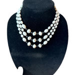 Vintage White and Black Beaded Necklace Photo 0
