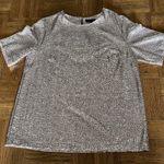 NWOT Tulle Silver Sequin Short Sleeve Tee Photo 7