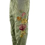 Driftwood  Womens Green Floral Embroidered High Rise Straight Denim Jeans Size XL Photo 1