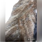 My Tribe Black Leather & Brown Knitted Rabbit Fur Waterfall Vest Size Small Photo 7