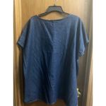 Molato Denim Tunic Top Plus Size 1X Cowrie Shell Embellished Casual Blue Photo 5