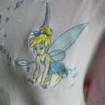 Disney Vintage  Tinker Bell Waffle‎ Knit Henley Pink Tee L Photo 5