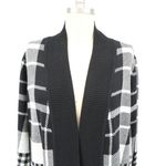 Isaac Mizrahi New  Live! Black White Plaid Jacquard Open Cardigan Sweater 1X Photo 3