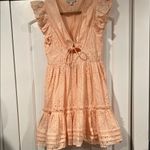 Cleobella  Peach eyelet Mini Dress medium‎ Photo 2