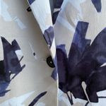 Nic+Zoe Inky Flowers Satin Crepe Single-Button Long Jacket, Adjustable Waist Photo 3